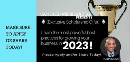 2023 Sandler Mississauga Scholarship Info.